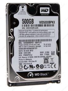 Жесткий диск 2,5'' Sata 500Gb WD BlackWD5000LPLX